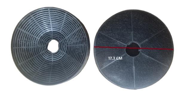 ASPİRATÖR KARBON FİLTRE OVAL 17,3CM (2 Lİ TK) GRİ-SİYAH RENK