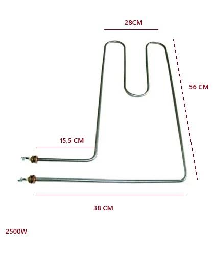 BENMARİ REZİSTANSI F TİPİ DÜZ 2500W 56*28 CM 8,5MM CR-Nİ