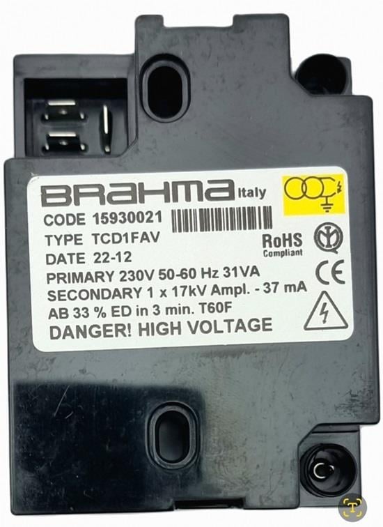 BRAHMA TCD1FAV ELEKTRONİK ATEŞLEME TRANSFORMATÖRÜ 15930021 230V 31VA 1X17KV