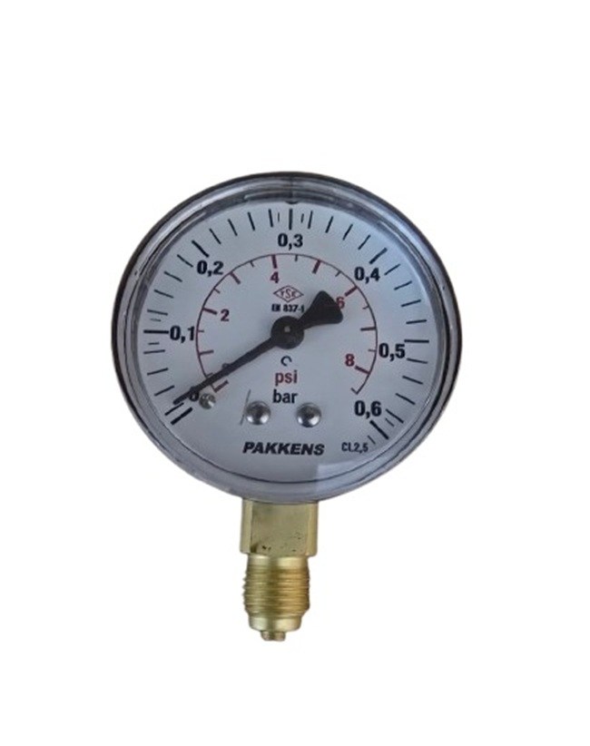 Q63MM 0/0,6 BAR ALTAN ÇIKIŞ MANOMETRE 1/4