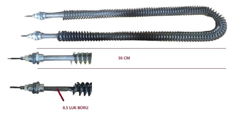 SERPANTİN REZİSTANS U TİPİ 1400W 36 CM Q:8,5 1400W (KROMA DEMİR)