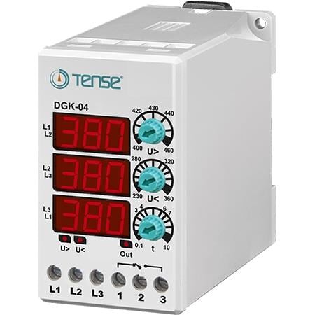 TENSE DGK-04 DİJİTAL AYARLI AŞIRI-DÜŞÜK GERİLİM ROLESİ 380V KLASİK KUTU