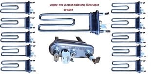 10 ADET ÇAMAŞIR MAKİNESİ REZİSTANSI NTC Lİ 2000W 22CM AEG-ARÇELİK-BOSCH-VESTEL (İGNE SOKET)