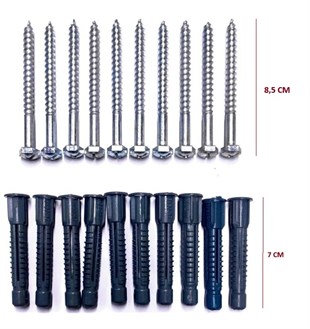 12MM KLİMA DÜBEL MZK TUĞLA 7CM GRİ (10 LU TAKIM)