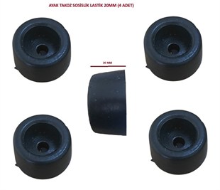 4 ADET AYAK TAKOZ SOSİSLİK LASTİK 20MM 