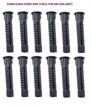 500 ADET 12MM KLİMA DÜBEL MZK TUĞLA 7CM GRİ