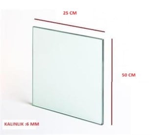 CAM DAMPERLİ 50X25 FIRIN İÇİN 6MM