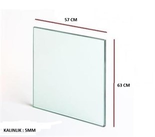 CAM DAMPERLİ 63X57CM ÇİFT CAM 5MM KONVEKSİYONEL FIRIN