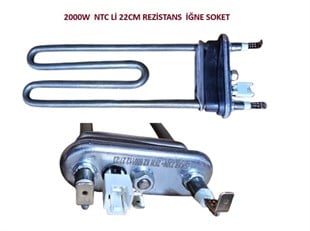 ÇAMAŞIR MAKİNESİ REZİSTANSI NTC Lİ 2000W 22CM AEG-ARÇELİK-BOSCH-VESTEL (İGNE SOKET)