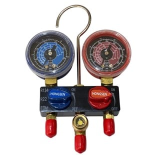HS-M01 2 Lİ MANİFOLD R22,R-134A-1234YF HORTUMSUZ HS-M01