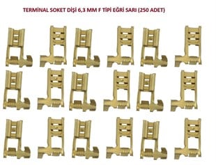 TERMİNAL F TİPİ DİŞİ YANDAN GEÇMELİ 6,3 MM SARI (250 ADET)