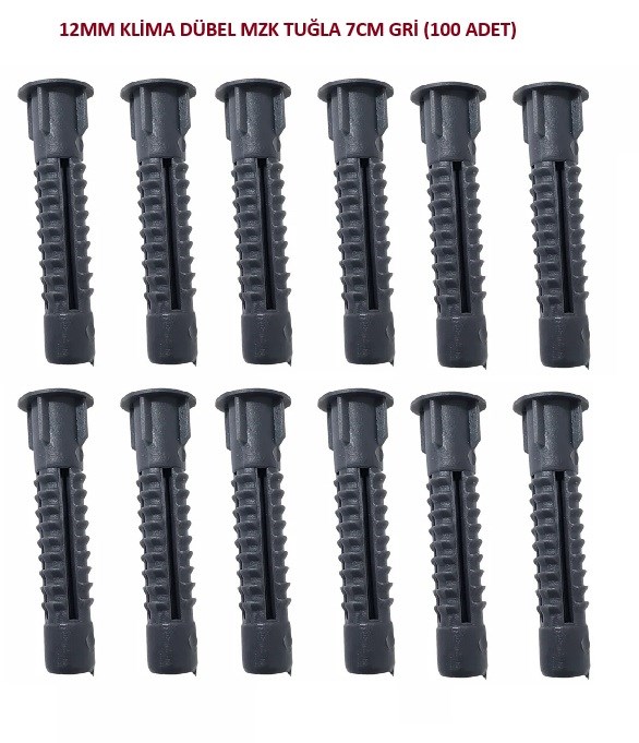12MM KLİMA DÜBEL MZK TUĞLA 7CM GRİ (100 ADET)