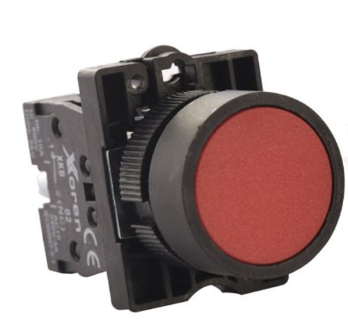 22MM YAYLI METAL KAPLAMALI STOP BUTON KIRMIZI (1NC)	