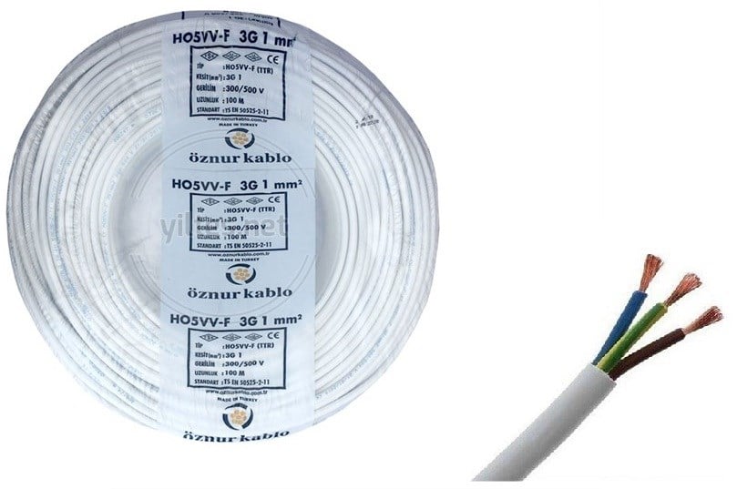 3X1 mm2 TTR H05W-F BAYAZ KABLO ÖZNUR