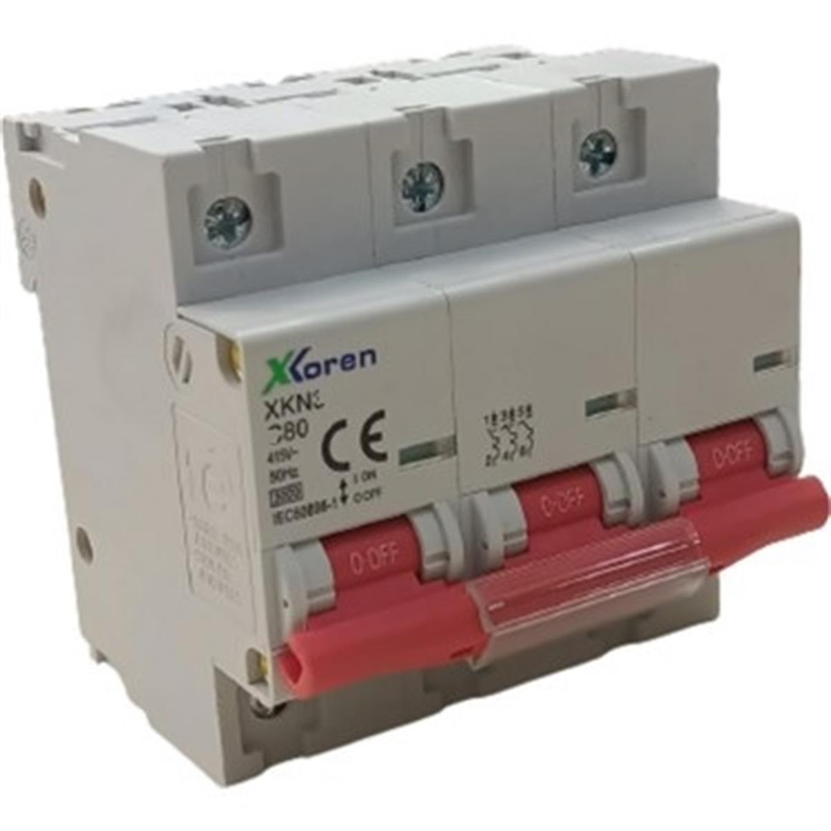 3X80A 6KW OTOMATİK SİGORTA (XKN6-H 3P/B80A)