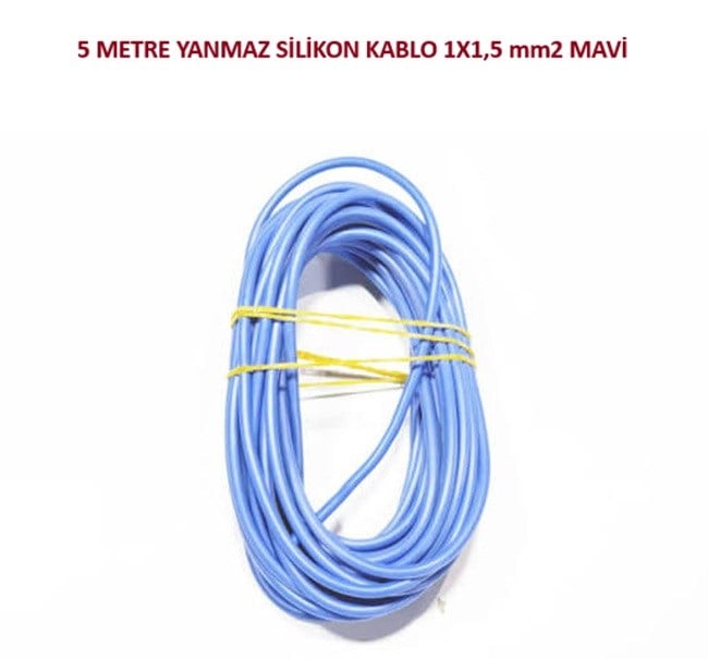 5 METRE YANMAZ SİLİKON KABLO 1X1,5 mm2 MAVİ