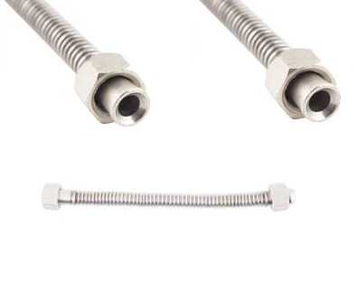 90CM 3/8-3/8 PASLANMAZ ESNEK GAZ FLEX ÇİFT REKORLU