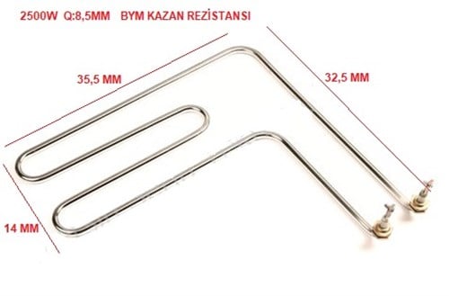 BYM REZİSTANSI F TİPİ KIVRIK 220V 2500W Q:8,5MM (35,5X32,5CM)