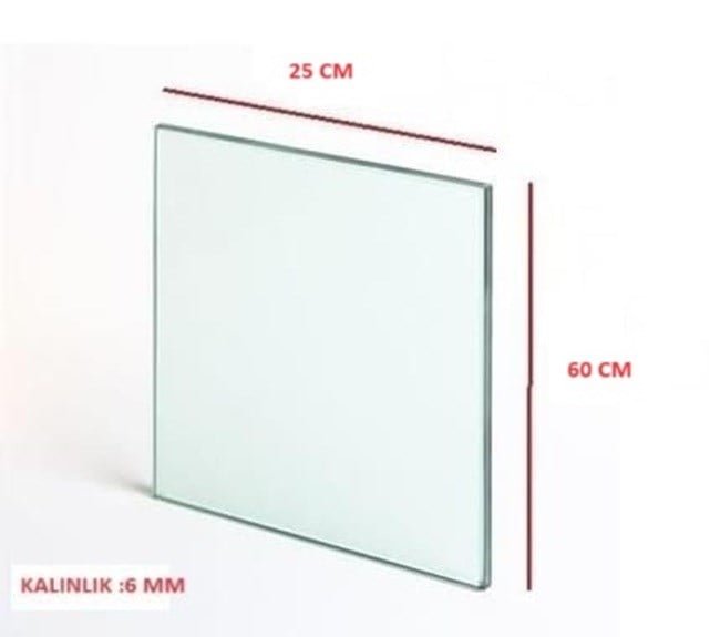 CAM DAMPERLİ 60X25CM 6MM