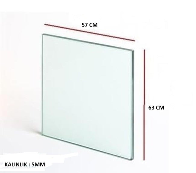 CAM DAMPERLİ 63X57CM ÇİFT CAM 5MM KONVEKSİYONEL FIRIN