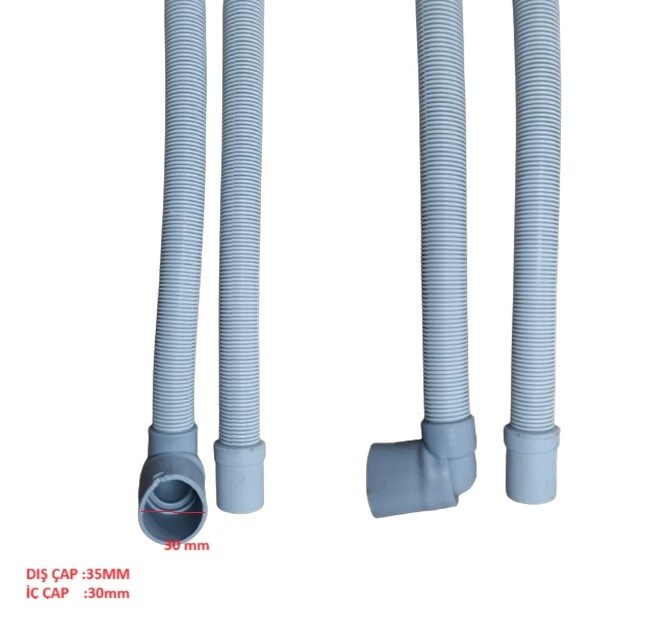 DİRSEKLİ TAHLİYE HORTUMU BARDAK YIKAMA (35*30 MM) 250 CM