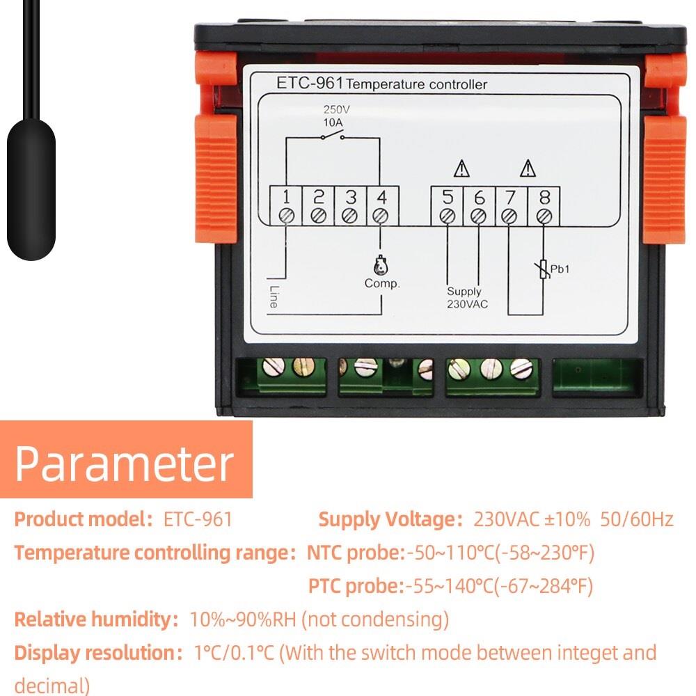 ETC 961 DİJİTAL TERMOSTAT TEK PROP