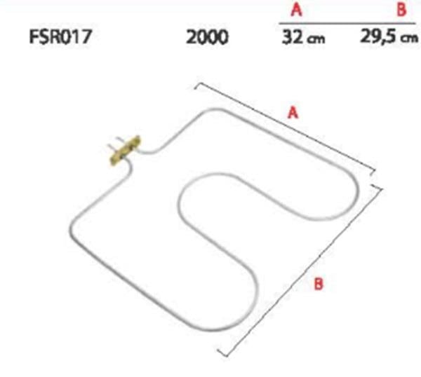 FIRIN REZİSTANS 2000W 32*30CM 6,5MM CR-Nİ 220 V (FSR017)