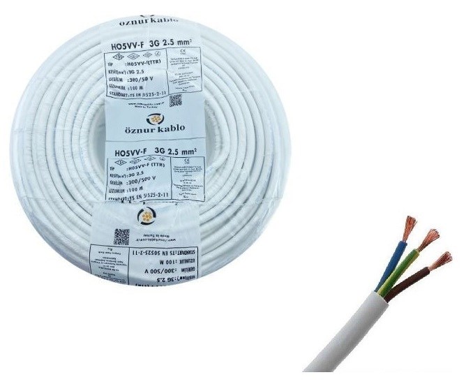 KABLO TTR (NYMHY) 3X2,5 MM2 ÖZNUR BEYAZ