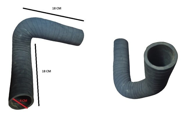 KROMLÜKS BYM POMPA KAZAN DİRSEKLİ HORTUM (SOL) 180*180X40MM