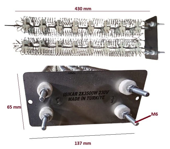 KURUTMA MAKİNESİ KASET TİPİ REZİSTANS 2X3500W 220V