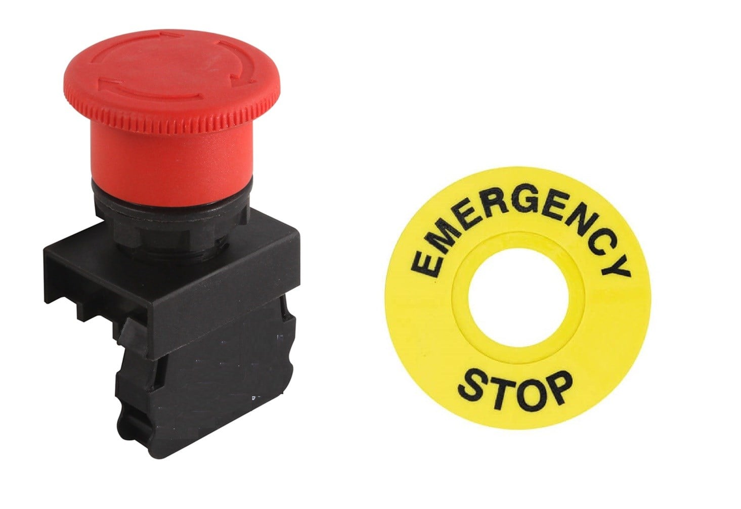 MANTAR BUTON 1NC ACİL STOP+ ACİL STOP ETİKETİ
