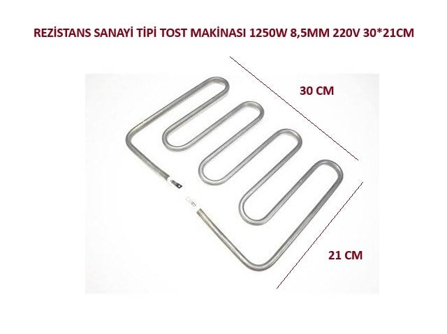 REZİSTANS TOST MAKİNASI 1250W 8,5MM 220V 30*18CM KALIN SANAYİ TİP