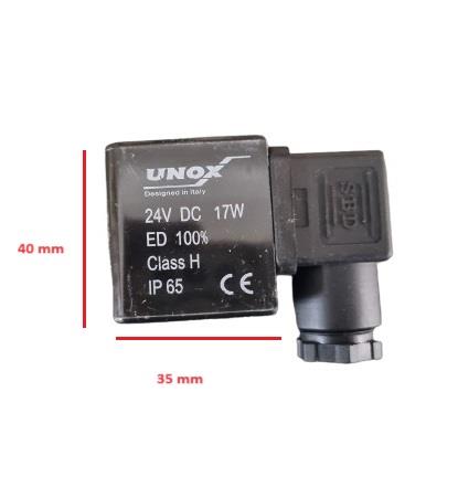 SELENOİD VALF UNOX BOBİN SOKETLİ 24VDC 17W