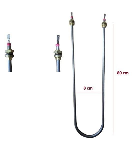 U TİPİ DÜZ 2500W 80CM BENMARİ REZİSTANSI 