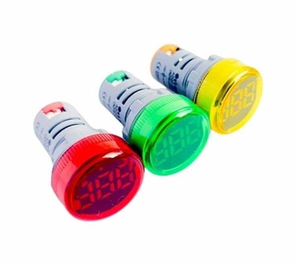 XVSL-22K 22mm VOLTMETRELİ LEDLİ SİNYAL LAMBASI (SARI) 24-550V