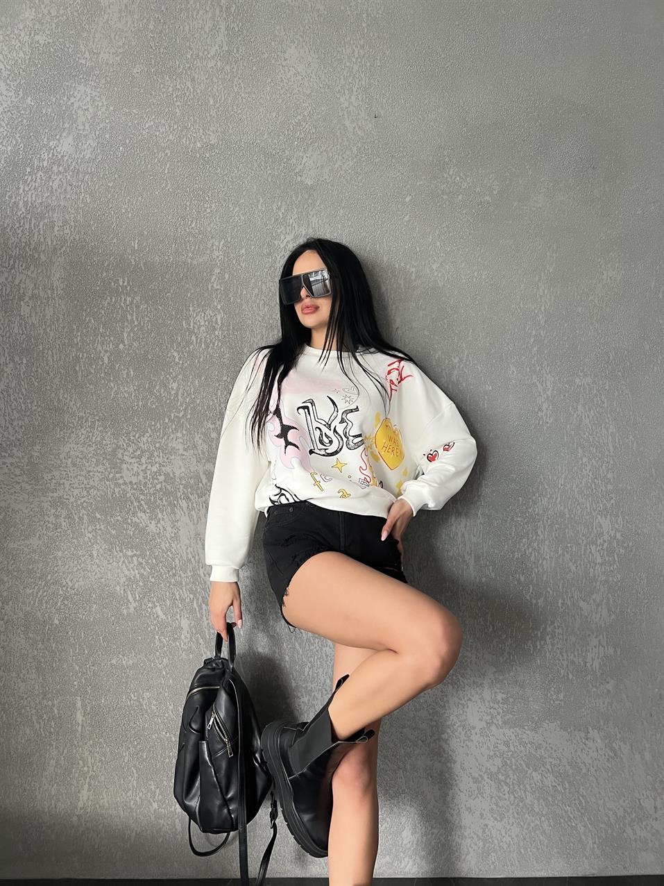 Mara Baskılı Sweatshirt