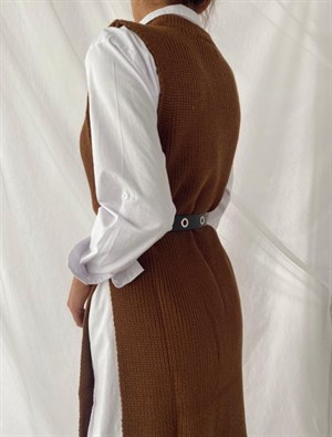 Altı Fırfırlı Triko Elbise