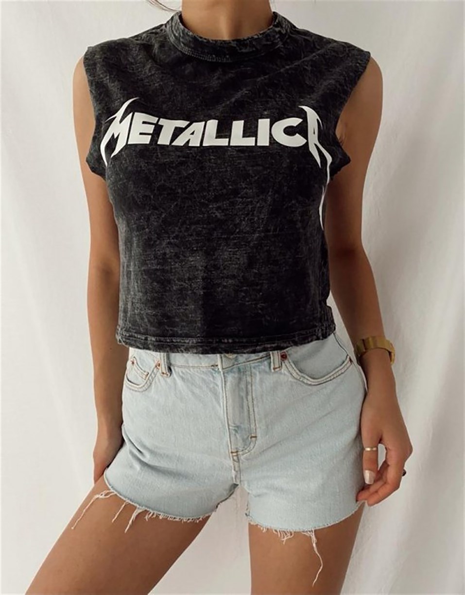 Metallica Kolsuz Salaş Yıkamalı T-shirt 