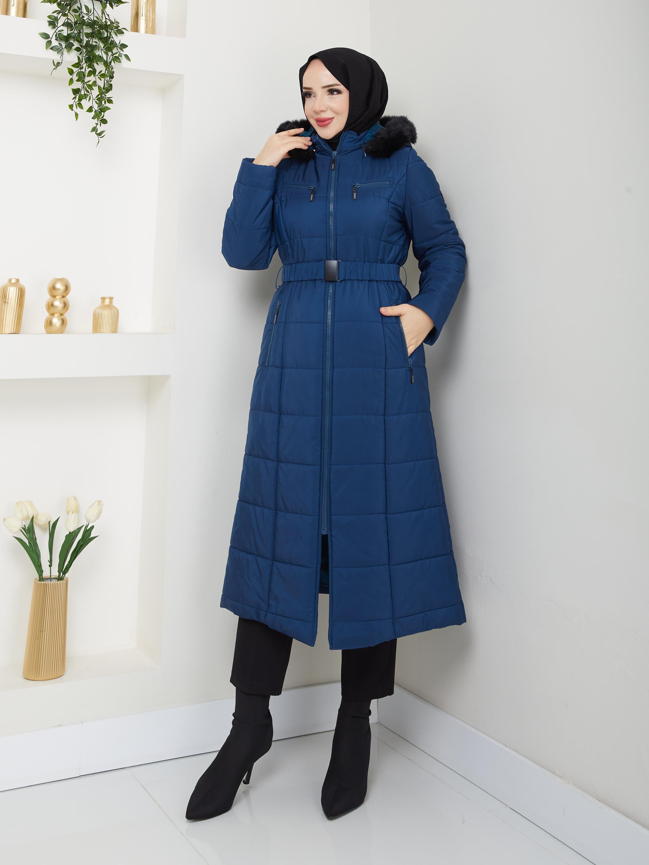 Doque Araboy Şişme Kapitone Kadın Kışlık Kaban Kapşonlu 67058