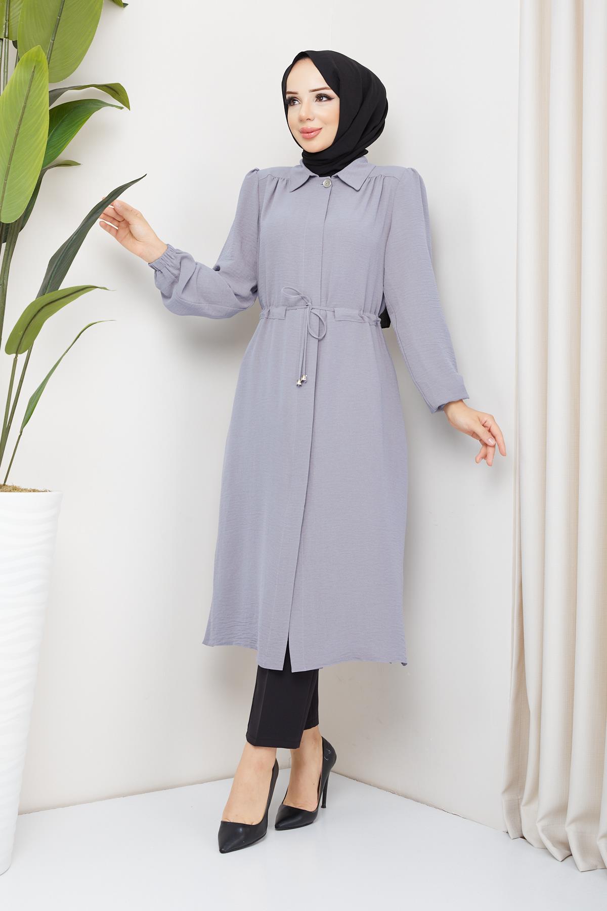 Günay Karaca Araboy Ayrobin Kumaş Yazlık Giyçık Kap Yarım Pardesü 4690-2