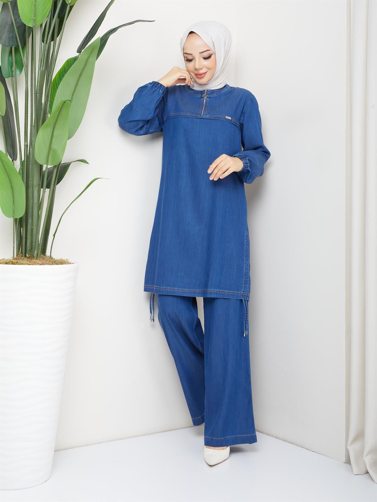Doque Tunik Pantolon Kadın İkili Kot Takım 56021 56022