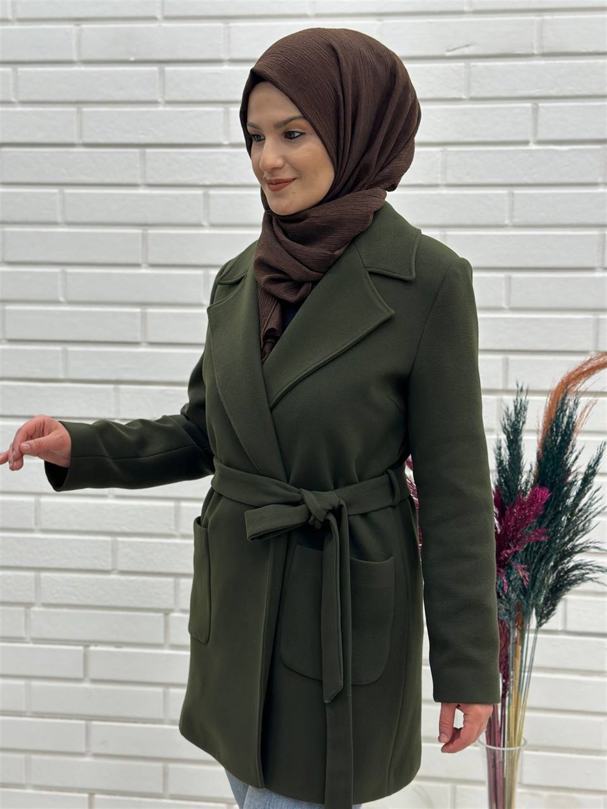  Belden Bağlı Kaşmir Kısa Kaşe Kaban, Kısa Kaşe Kaban,4669 