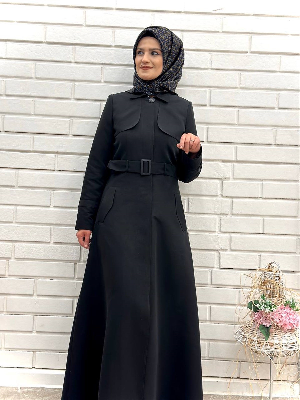 Günay Karaca  Mevlana Kesim Trençkot, Mevsimlik Astarlı Trençkot  Uzun Pardesü 4653