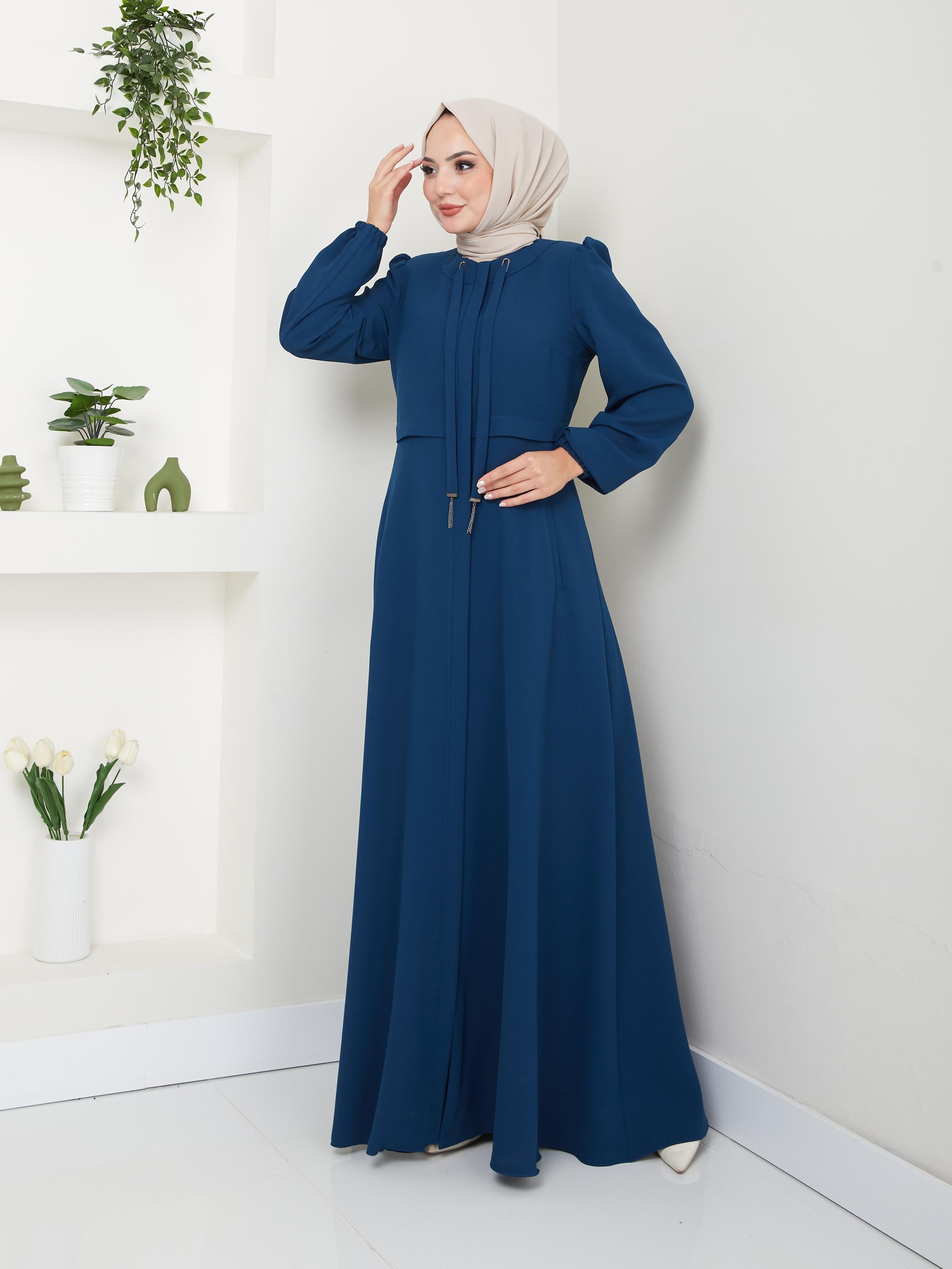 Günay Karaca Yazlık Mevlana Model Perdesü Ferace 4590-1