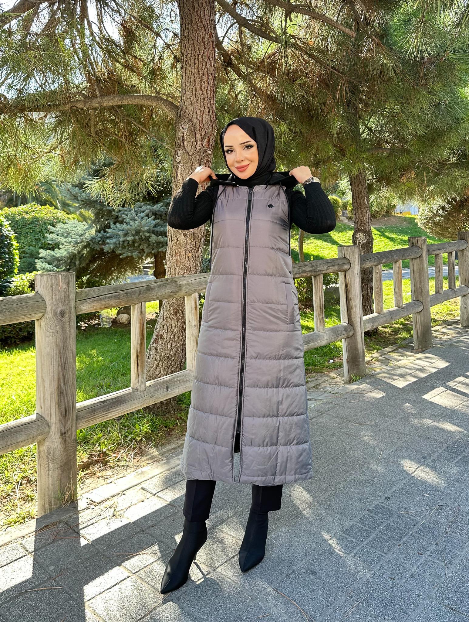 Doque Şişme Kapitone Elyaf Dolum Kadın Kışlık Uzun Spor Yelek 50007
