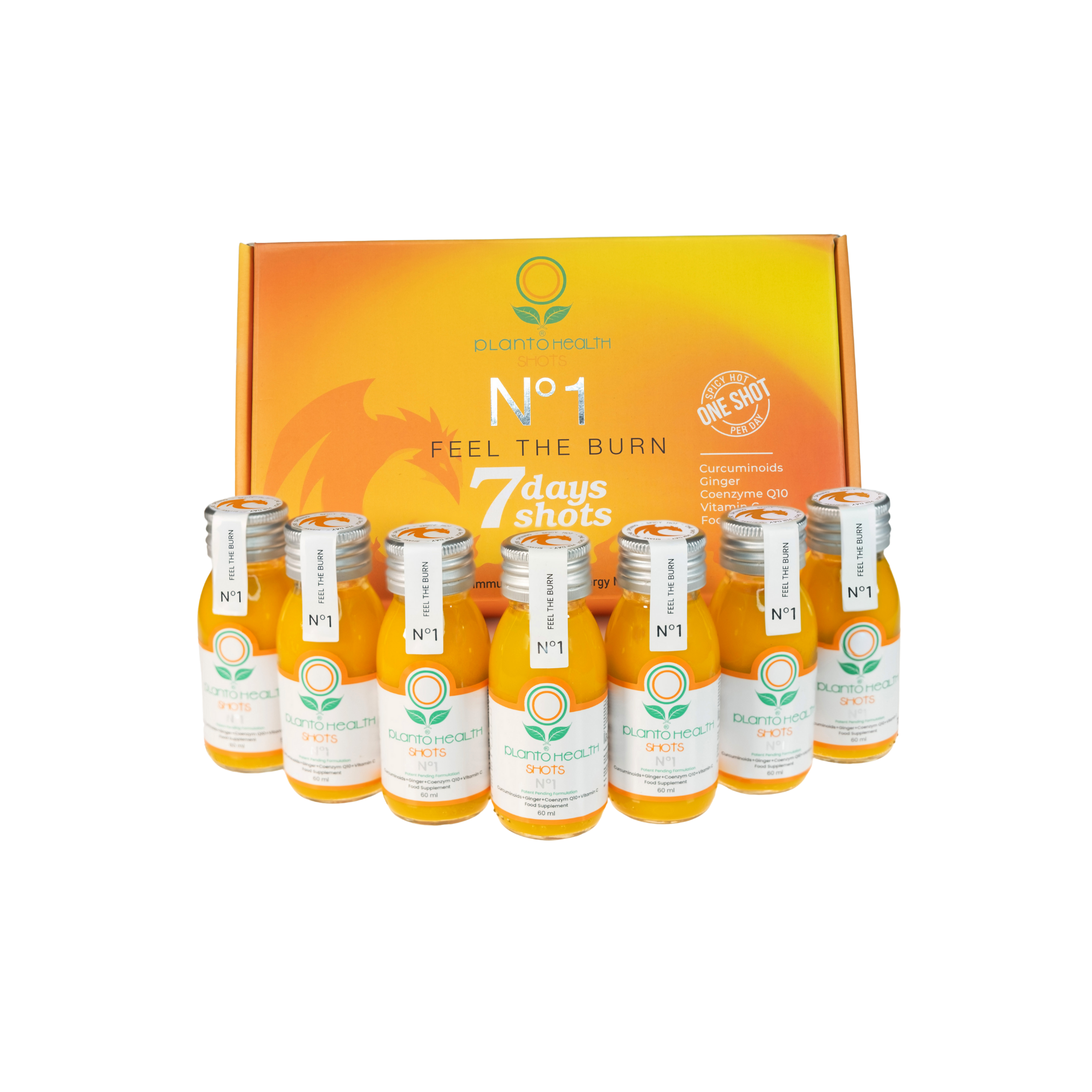 PlantoHealth Shots No1 (Kurkumin+Zencefil+Vitamin C+Koenzim Q10)-AVANTAJLI YEDİLİ PAKET,PlantoHealth