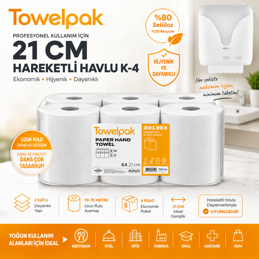 301393 Towelpak 21 cm Hareketli Havlu K-4