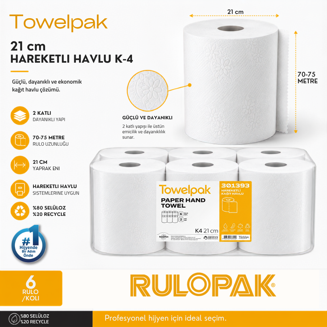 301393 Towelpak 21 cm Hareketli Havlu K-4