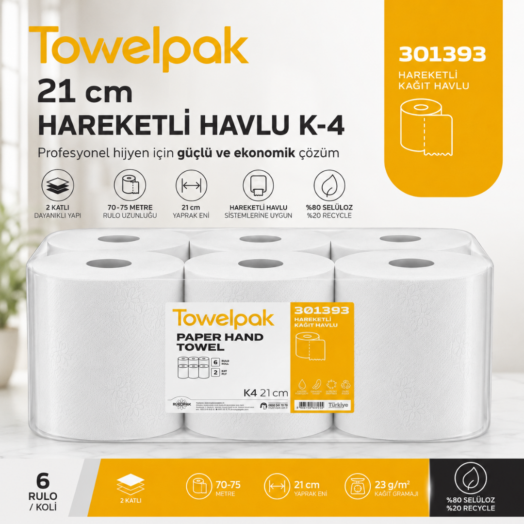 301393 Towelpak 21 cm Hareketli Havlu K-4