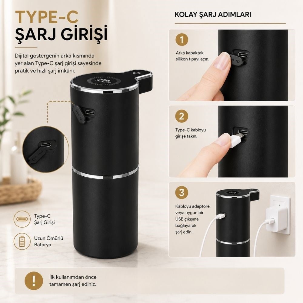 403835 Sensörlü Tezgahüstü Sıvı Sabun Dispenseri Siyah